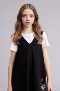 DeFacto Set of 2 T-Shirt Embroidered Dress Girls - Image 3