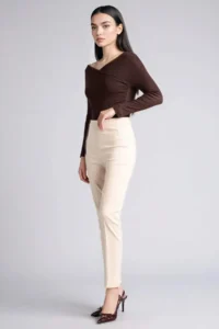 DeFacto Slim Fit Wrap Collar Ribbed Long Sleeve T-Shirt - Image 2