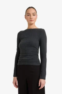 DeFacto Slim Fit Narrow Cut Half Turtleneck Long Sleeve T-Shirt - Image 3