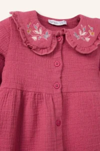 DeFacto Floral Muslin Embroidery Collar Dress Baby Girl - Image 2