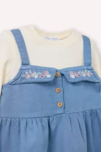 DeFacto Set of 2 T-Shirt Embroidered Dress Baby Girl - Image 3