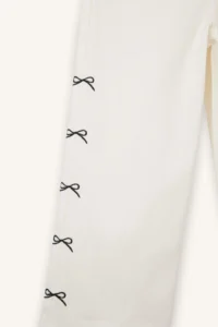 DeFacto Wide Leg Bow Embroidered Gabardine Trousers for Baby Girl - Image 2