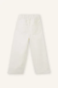 DeFacto Wide Leg Bow Embroidered Gabardine Trousers for Baby Girl - Image 3