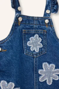 DeFacto Embroidered Dungarees Jeans Dress Baby Girl - Image 2