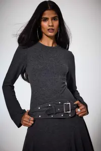 DeFacto Fitted Crew Neck Long Sleeve T-Shirt