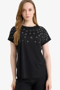 DeFacto Women T-shirt G9268AX/BK81 BLACK