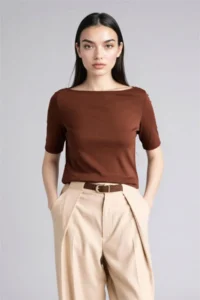 DeFacto Women T-shirt G9547AX/BN320 BROWN - Image 2
