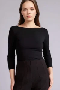 DeFacto slim Fit Boat Neck Long Sleeve T-Shirt - Image 3