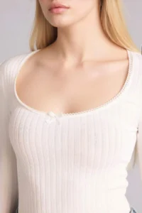 DeFacto Fitted U-Neck Long Sleeve T-Shirt - Image 4