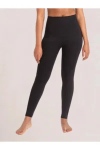 MİSTİRİK Fury Model High Waist Shaper Corset Sports Tights Silicone Waist Around Black Color - Image 2