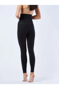 MİSTİRİK Fury Model High Waist Shaper Corset Sports Tights Silicone Waist Around Black Color - Image 3
