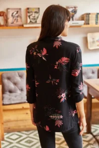 Olalook Women Black Pastel Floral Shirt - Image 5