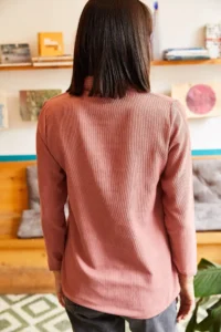 Olalook Women's Dusty Rose Thin Corduroy Shirt - Image 2