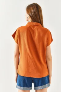 Olalook Women Brick Rejection Yarasa Viscose Shirt - Image 8