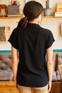 Olalook Women Black Yarasa Viscose Shirt - Image 2