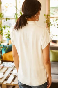Olalook Women Ecru Yarasa Viscose Shirt - Image 2