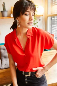 Olalook Women Rejection Yarasa Viscose Shirt