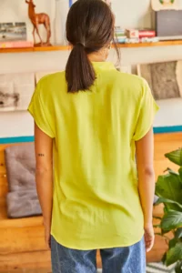 Olalook Women Yellow Yarasa Viscose Shirt - Image 2