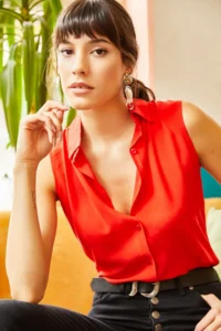 Olalook Women Rejection Sleeveless Viscose Shirt