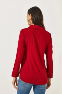 Olalook Burgundy Woven Viscose Regular Fit Shirt - Image 2