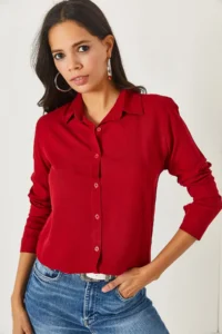 Olalook Burgundy Woven Viscose Regular Fit Shirt - Image 3
