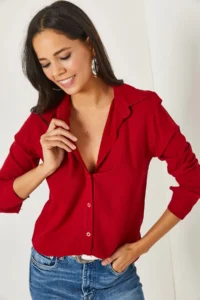Olalook Burgundy Woven Viscose Regular Fit Shirt - Image 5