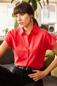 Olalook Women Rejection Yarasa Linen Shirt - Image 3