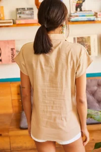 Olalook Women Stone Yarasa Linen Shirt - Image 2