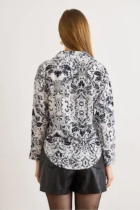 Olalook Women's Boho Black Single Pocket Woven Viscose Shirt - Image 6