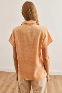 Olalook Women's Salmon Bat Basic Muslin Shirt - Image 2