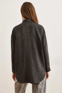 Olalook Women's Black Comfortable Corduroy Shirt - Image 2