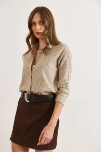 Olalook Women Mink Regular Fit Fisto Shirt - Image 2