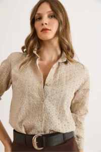 Olalook Women Mink Regular Fit Fisto Shirt - Image 4