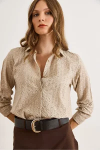 Olalook Women Mink Regular Fit Fisto Shirt - Image 5