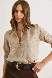 Olalook Women Mink Regular Fit Fisto Shirt - Image 6