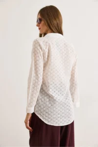 Olalook Women White Regular Fit Fisto Shirt - Image 2