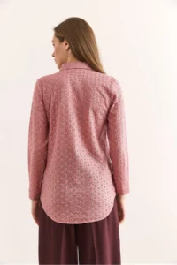 Olalook Women's Dusty Rose Regular Fit Scallop Shirt GML- - Image 2