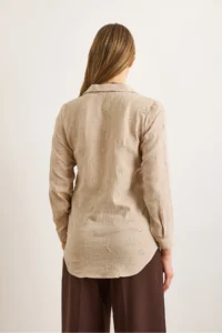 Olalook Women's Camel Embroidery Detailed Muslin Shirt - Image 2