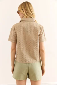 Olalook Women Stone Duble Kol Fisto Shirt - Image 6