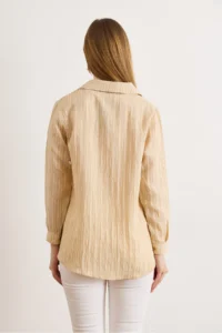 Olalook Women's Stone Striped Flowy Woven Shirt - Image 6