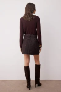 TRENDYOLMiLLA Brown Mini Basic denim Skirt - Image 4