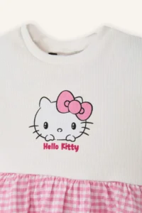DeFacto Hello Kıtty Ribbed Camisole Dress for Baby Girl - Image 2