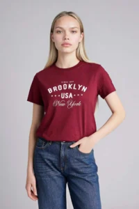 DeFacto Regular Fit Printed Combed Cotton T-Shirt