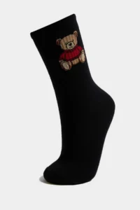 DeFacto Women Teddy Bear 2 Sets Cotton LONG Socks - Image 2