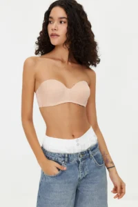 TRENDYOLMİLLA White-Nude 2 Sets Package Rope Sleeveless without filling Entire Container Strapless Knitting Bra - Image 5