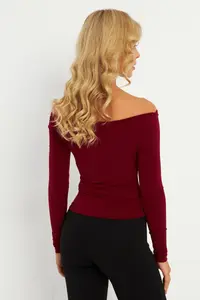 Cool & Sexy Women Burgundy Blouse - Image 8