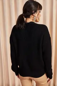Olalook Women Black buttoned Cardigan - Image 4