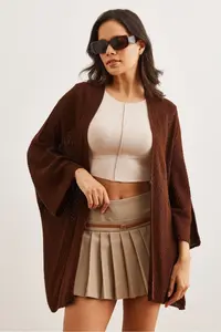 Olalook Women Bitter Coffee Bat Spring Coat Cardigan - Image 2