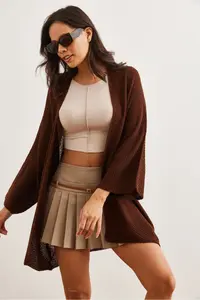 Olalook Women Bitter Coffee Bat Spring Coat Cardigan - Image 3