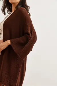 Olalook Women Bitter Coffee Bat Spring Coat Cardigan - Image 5